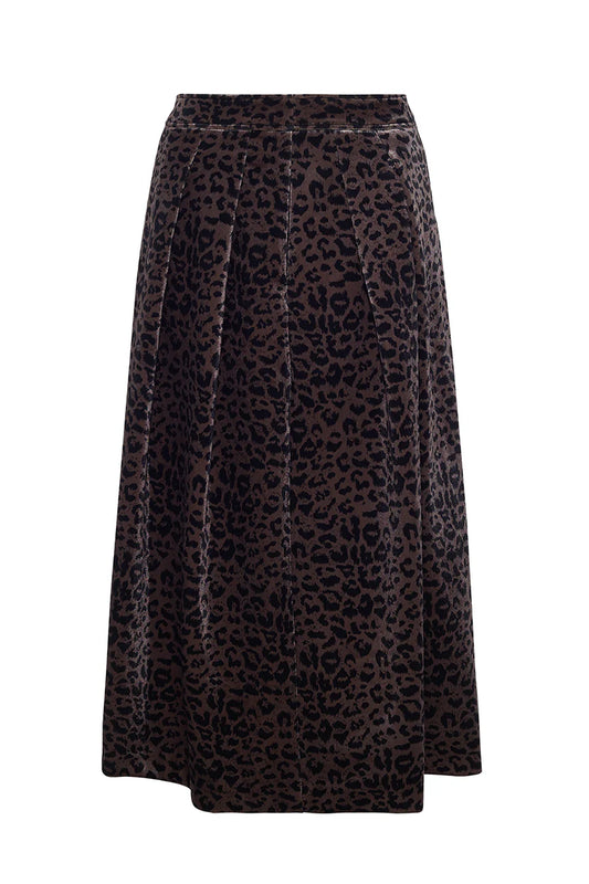 Blythe Velvet Midi skirt - Animal Print