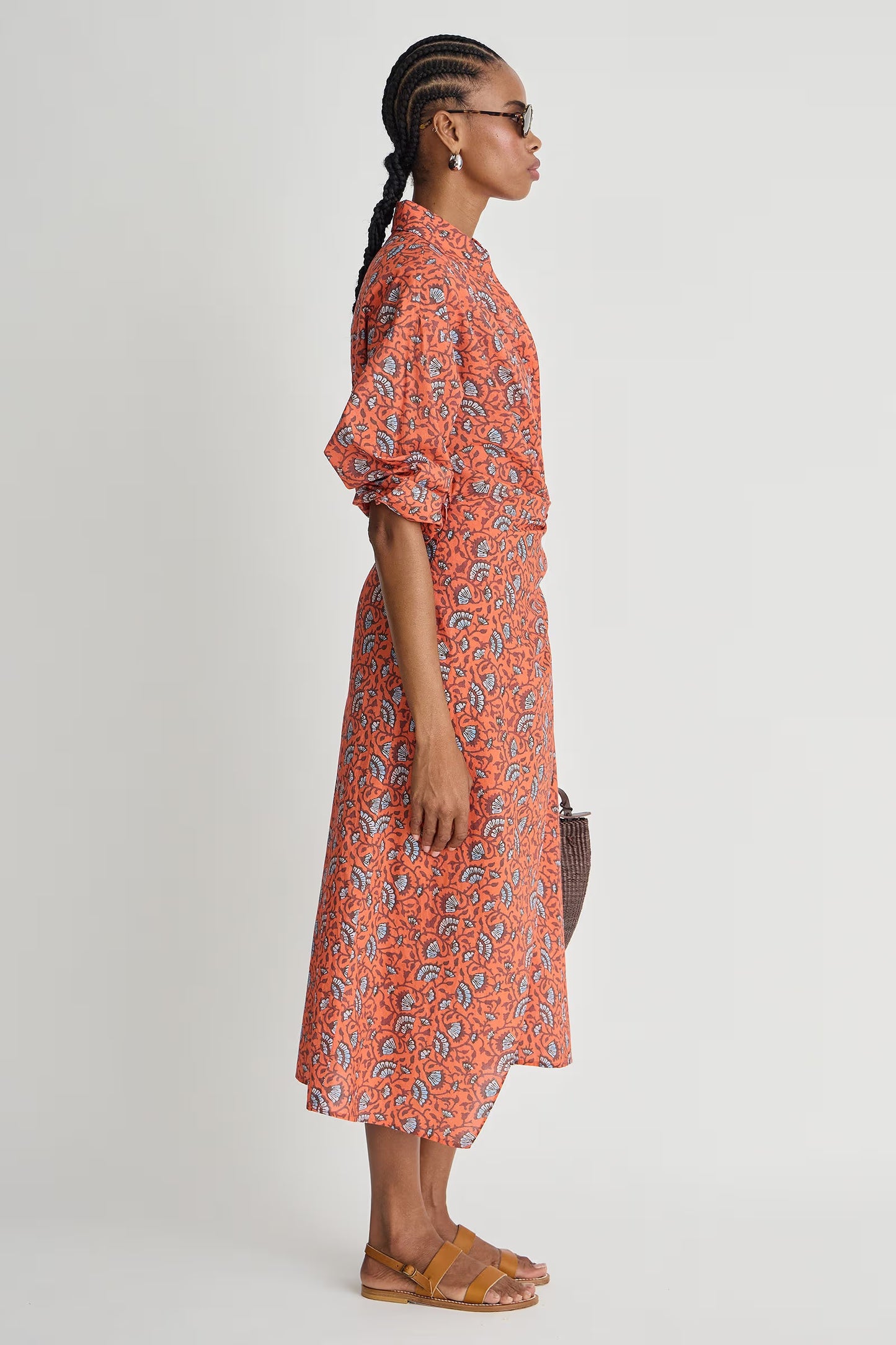 Alexia Wrap Dress - Night Blooms Firecracker