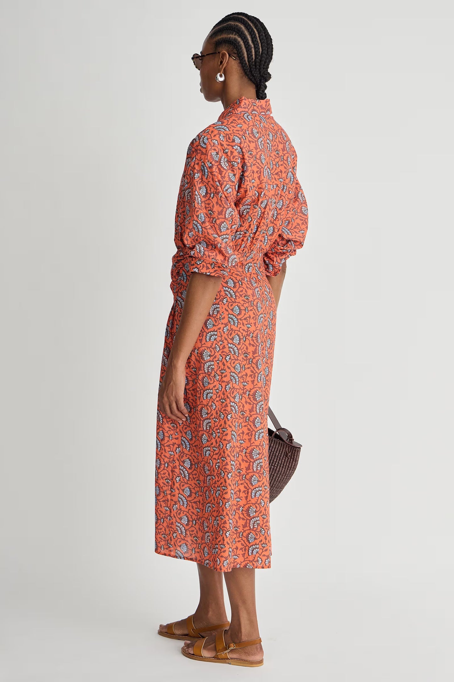 Alexia Wrap Dress - Night Blooms Firecracker