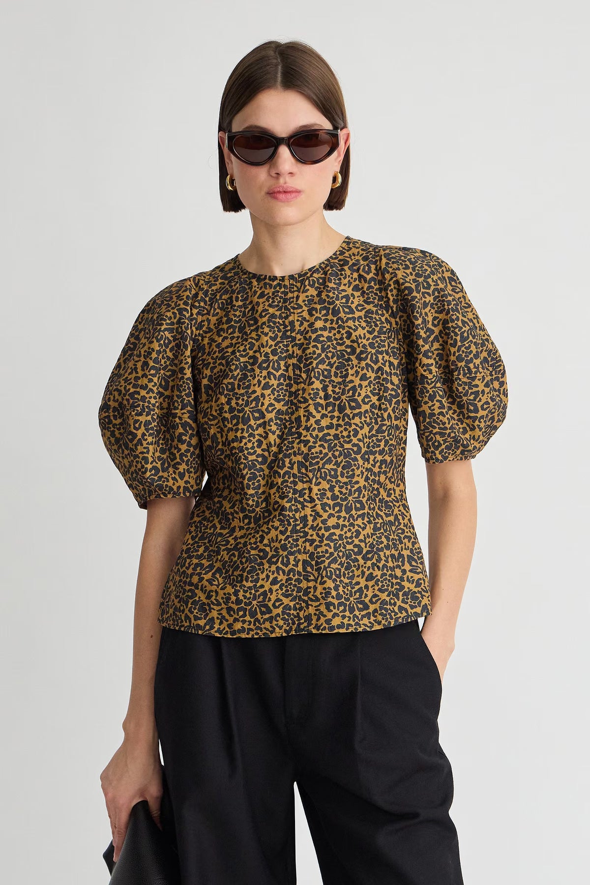 Lino Top - Leo Floral Midnight