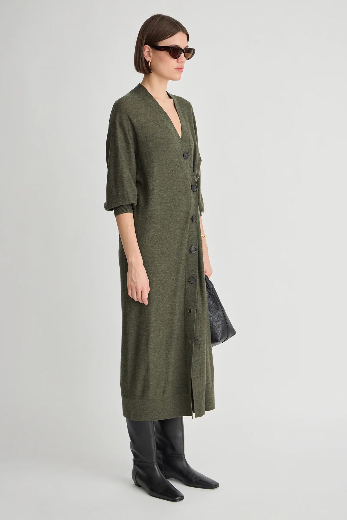 Drippy Cardi Dress - Olive