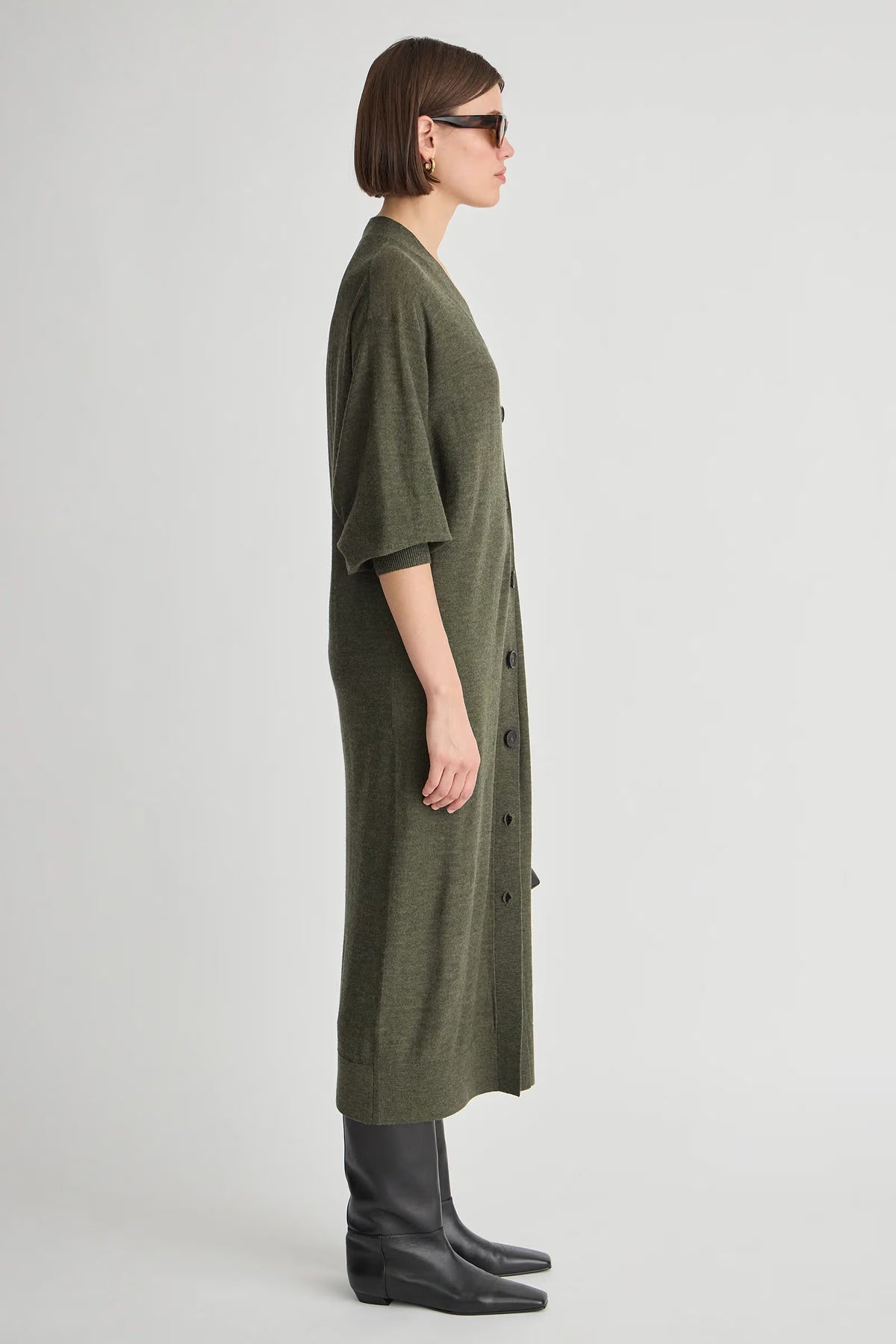 Drippy Cardi Dress - Olive