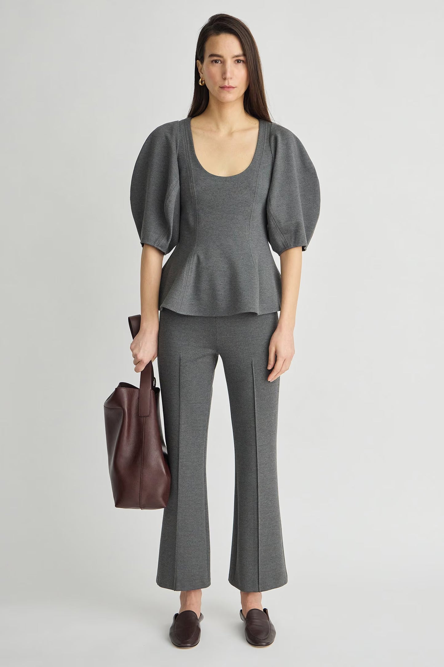Ponte Rene Pull on Pant - Heather Grey