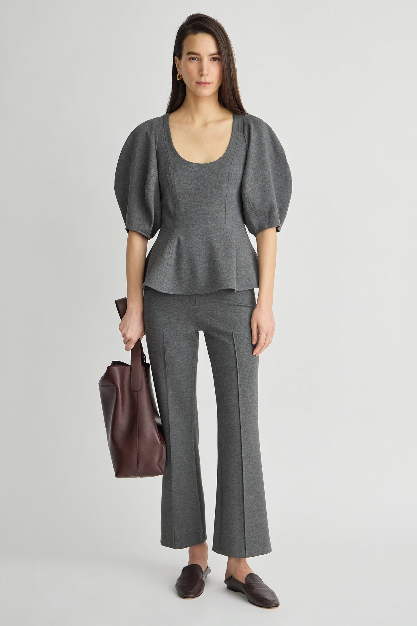 Ponte Rene Pull on Pant - Heather Grey