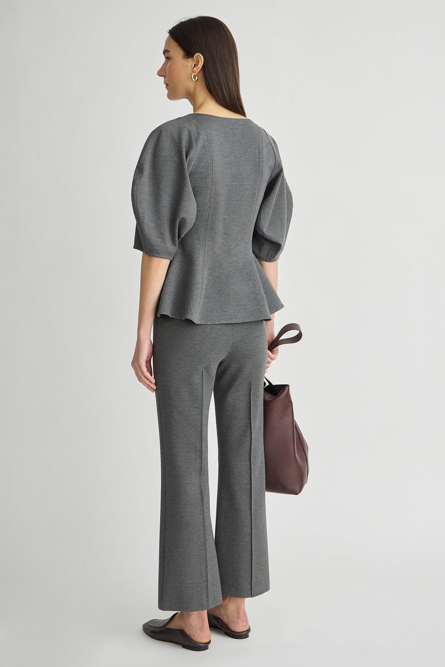 Ponte Rene Pull on Pant - Heather Grey