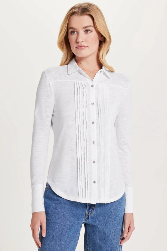 Pintuck Shirt - White