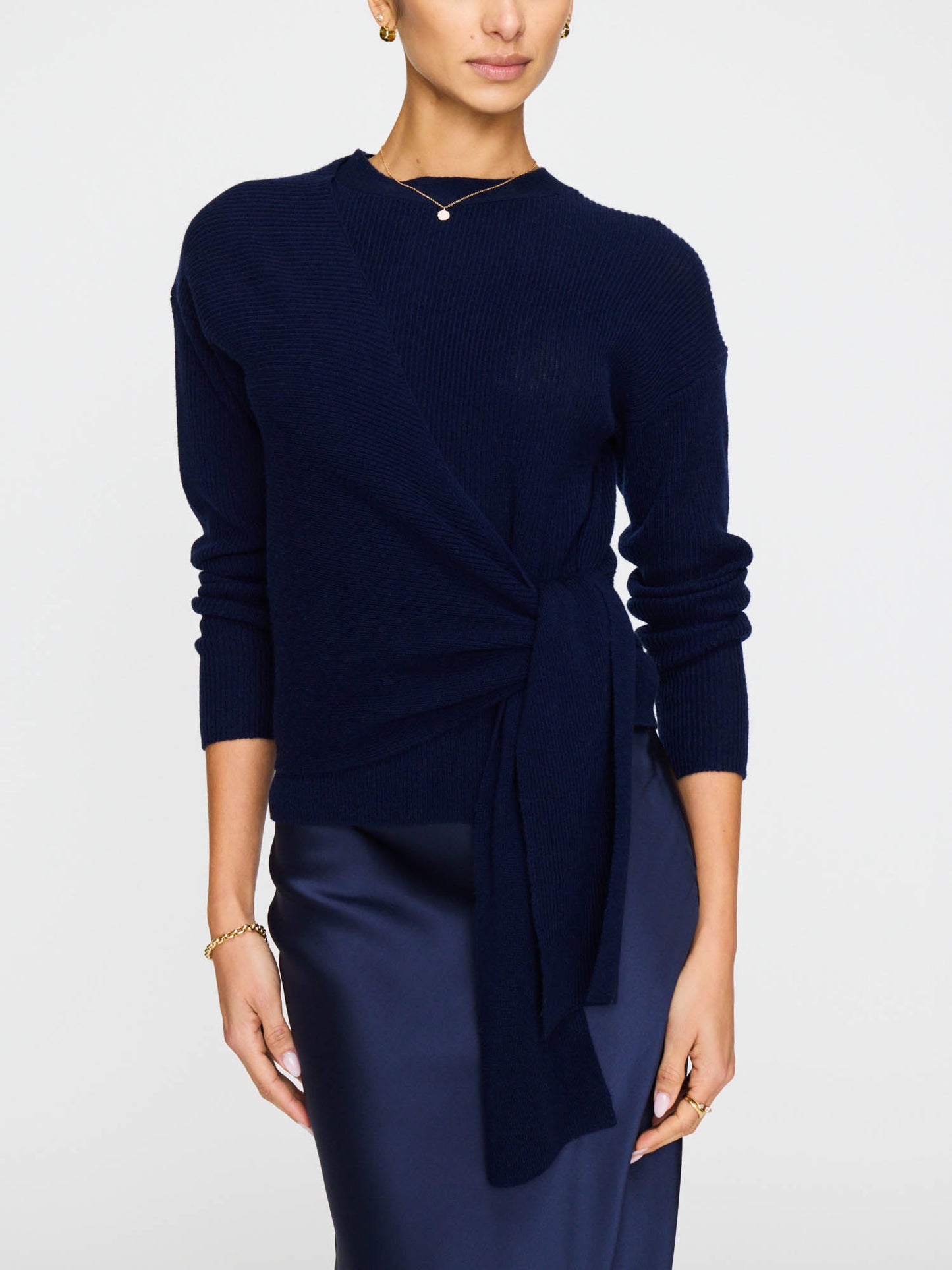 Greys Wrap Sweater - Navy