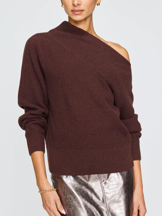 Hart Off Shoulder Sweater - Cordovan
