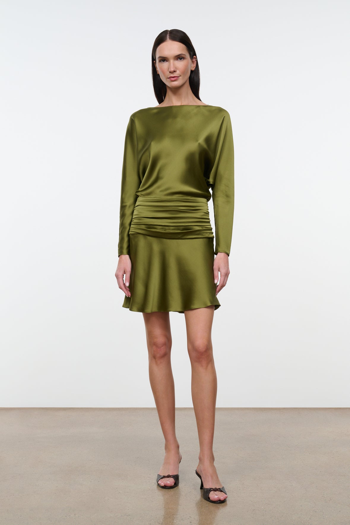 Freda Silk Mini Dress - Pear
