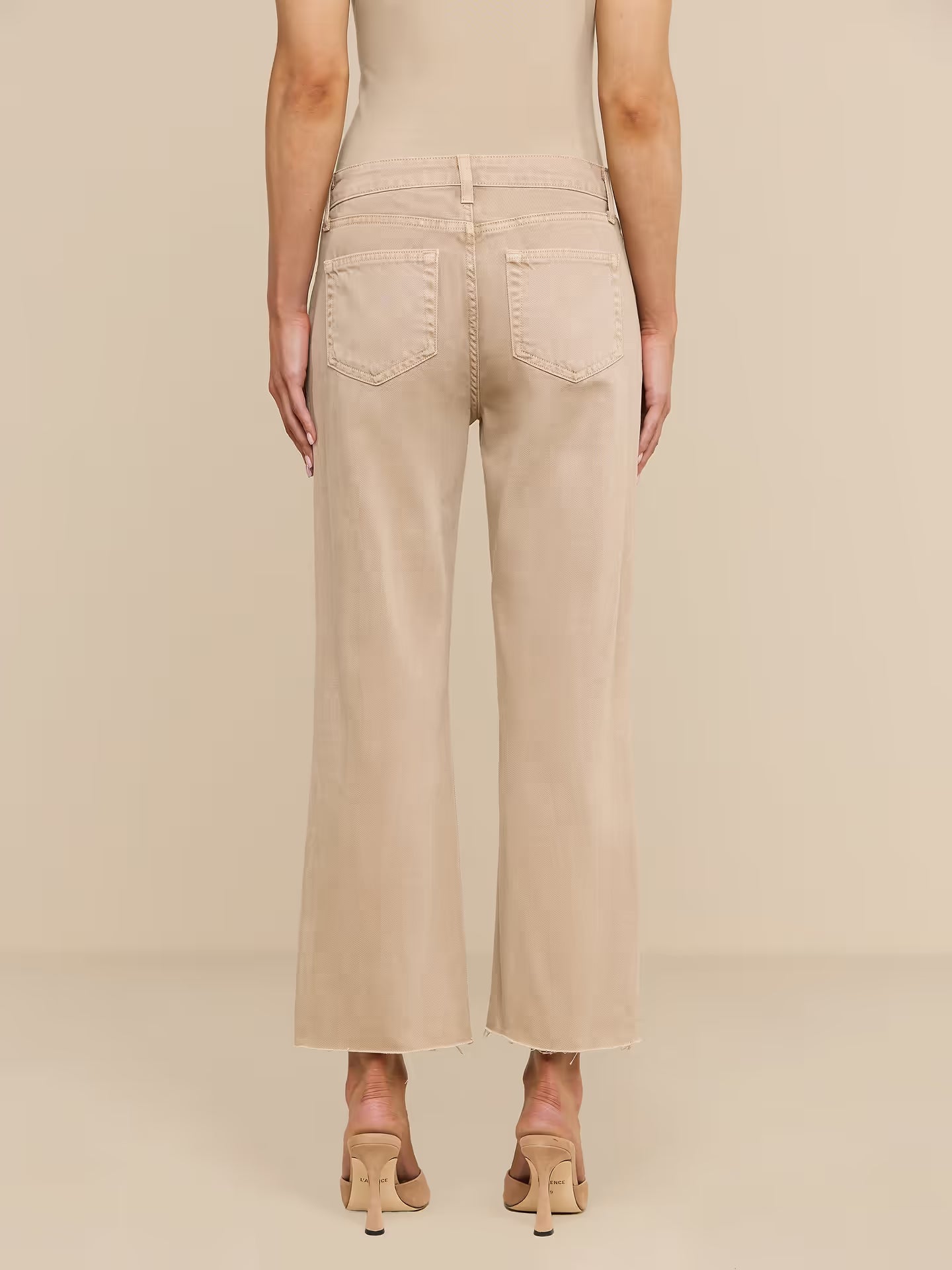 Wanda High Rise Wide Leg Crop - Biscuit