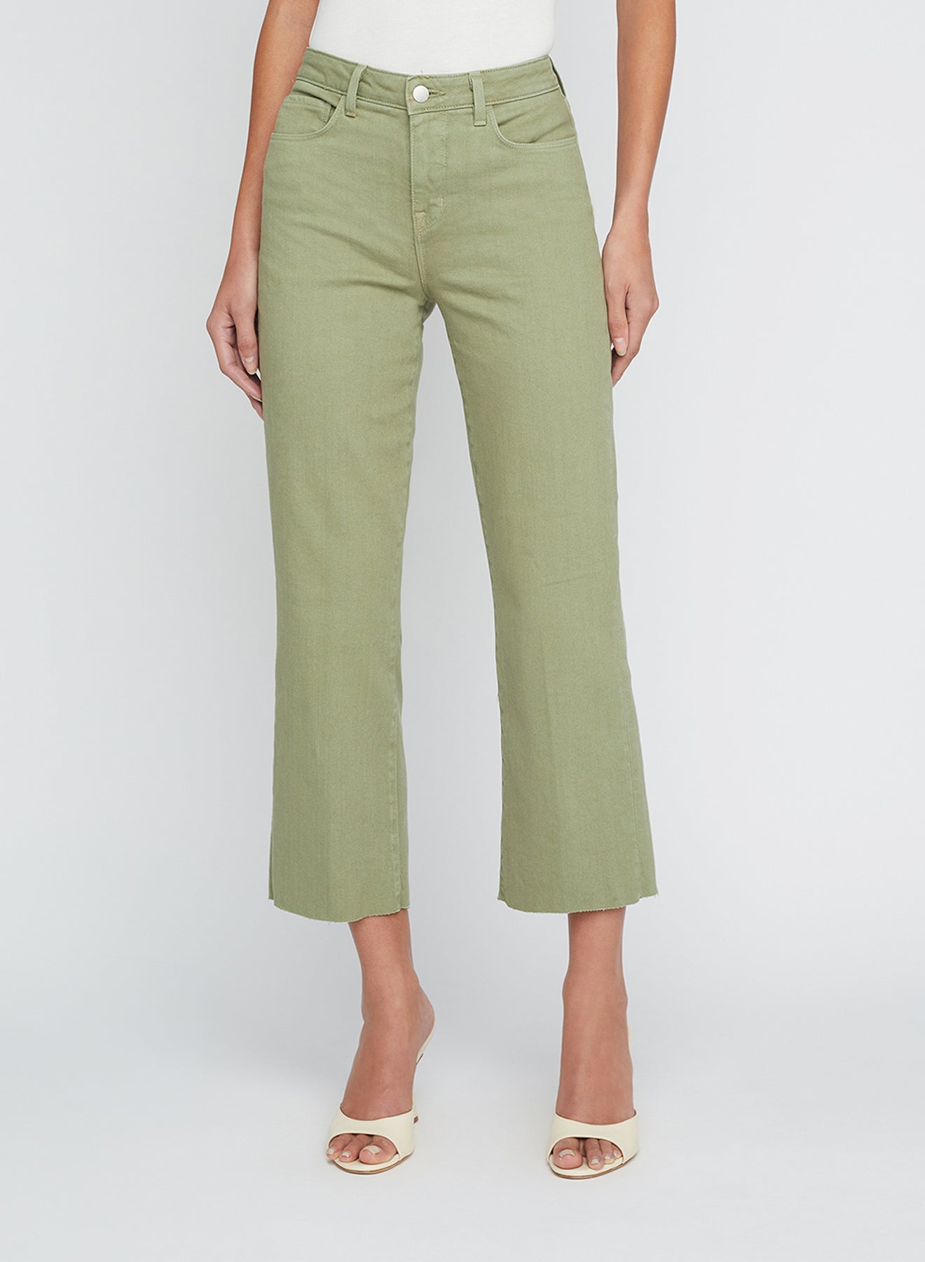 Wanda High Rise Crop Wide Leg Pant - Soft Army