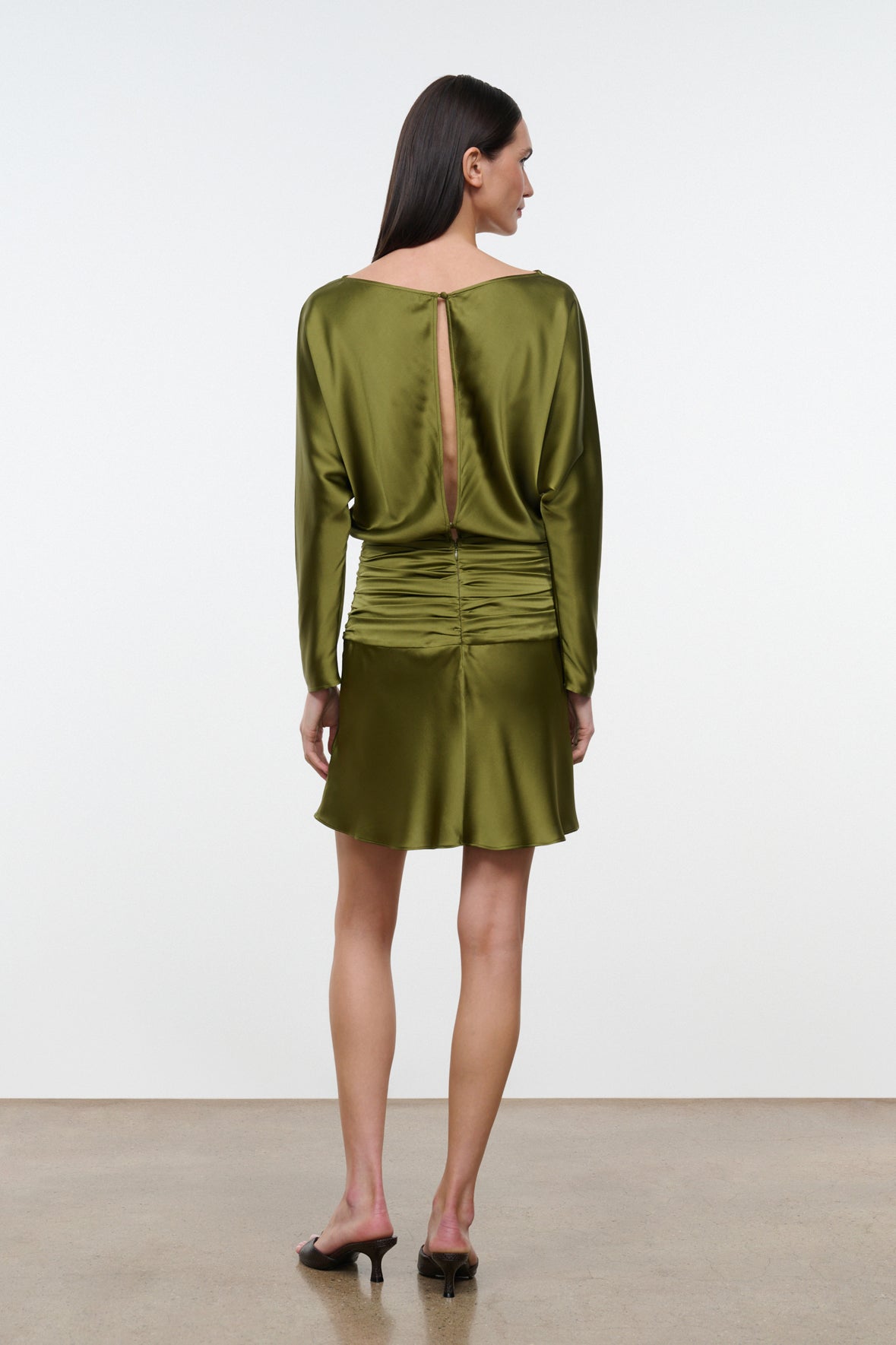 Freda Silk Mini Dress - Pear