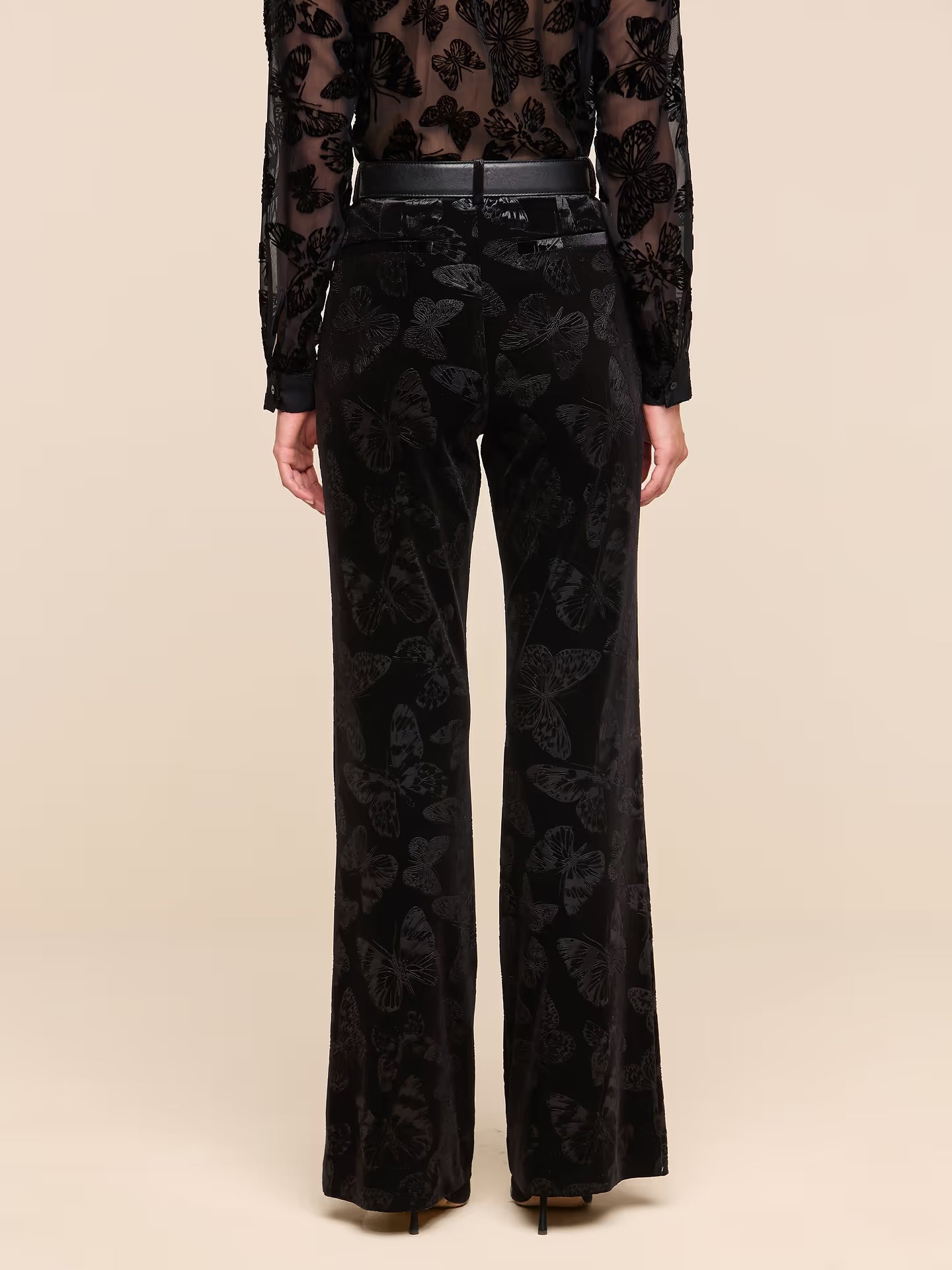 Frances Bootcut Trouser - Black Butterfly