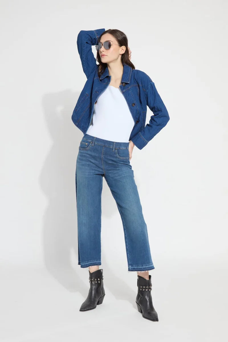 Sloane Quilted Denim Jacket - Dark Midwash