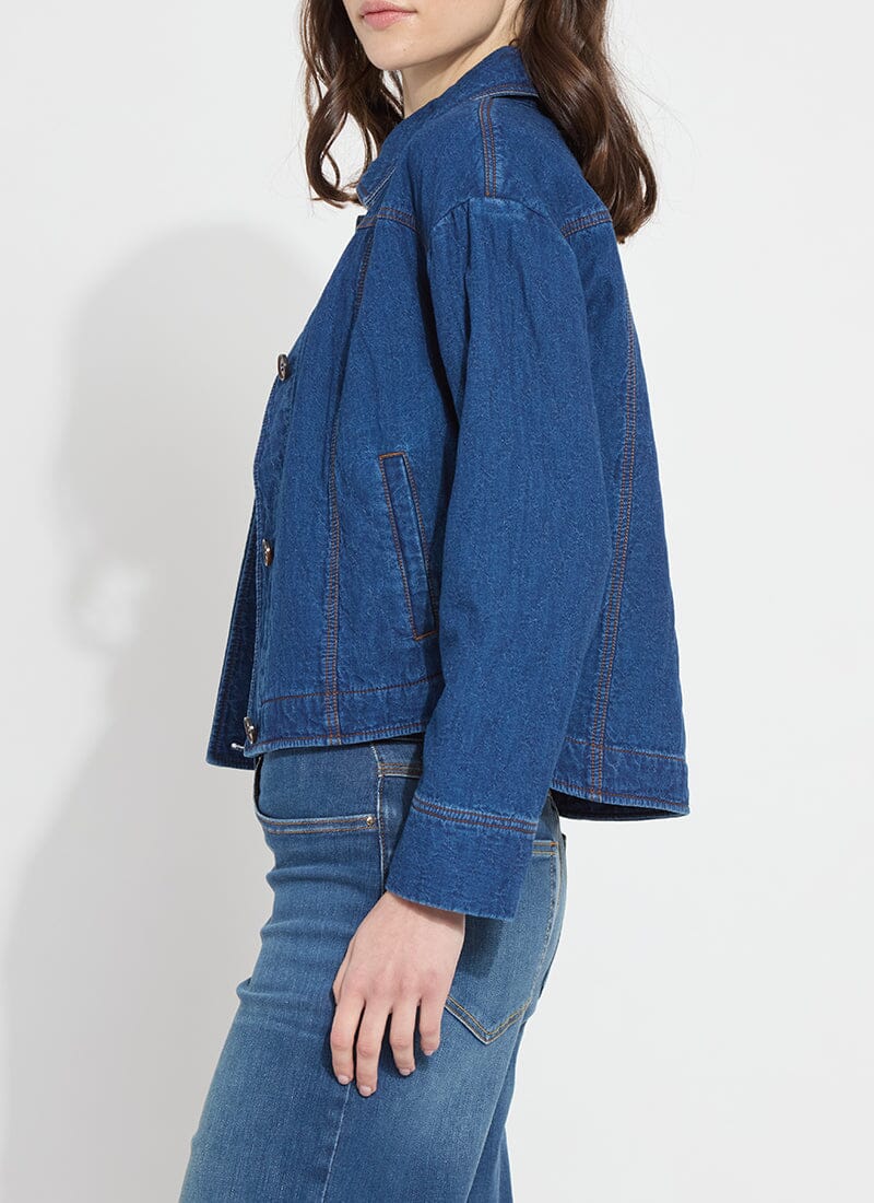 Sloane Quilted Denim Jacket - Dark Midwash