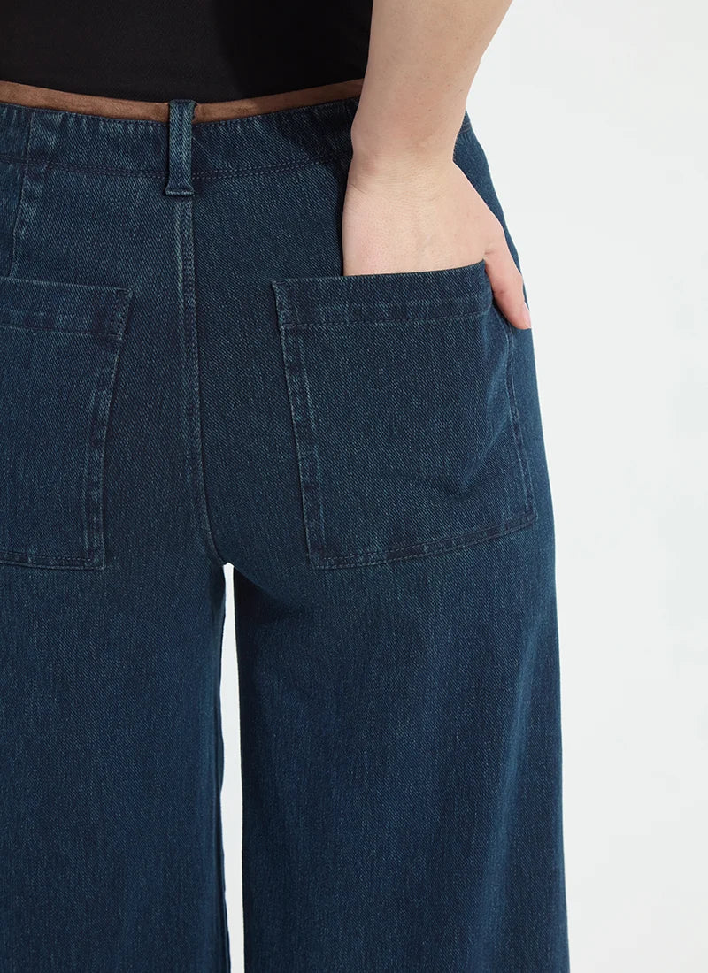 Angelica Pintuck Denim - Indigo