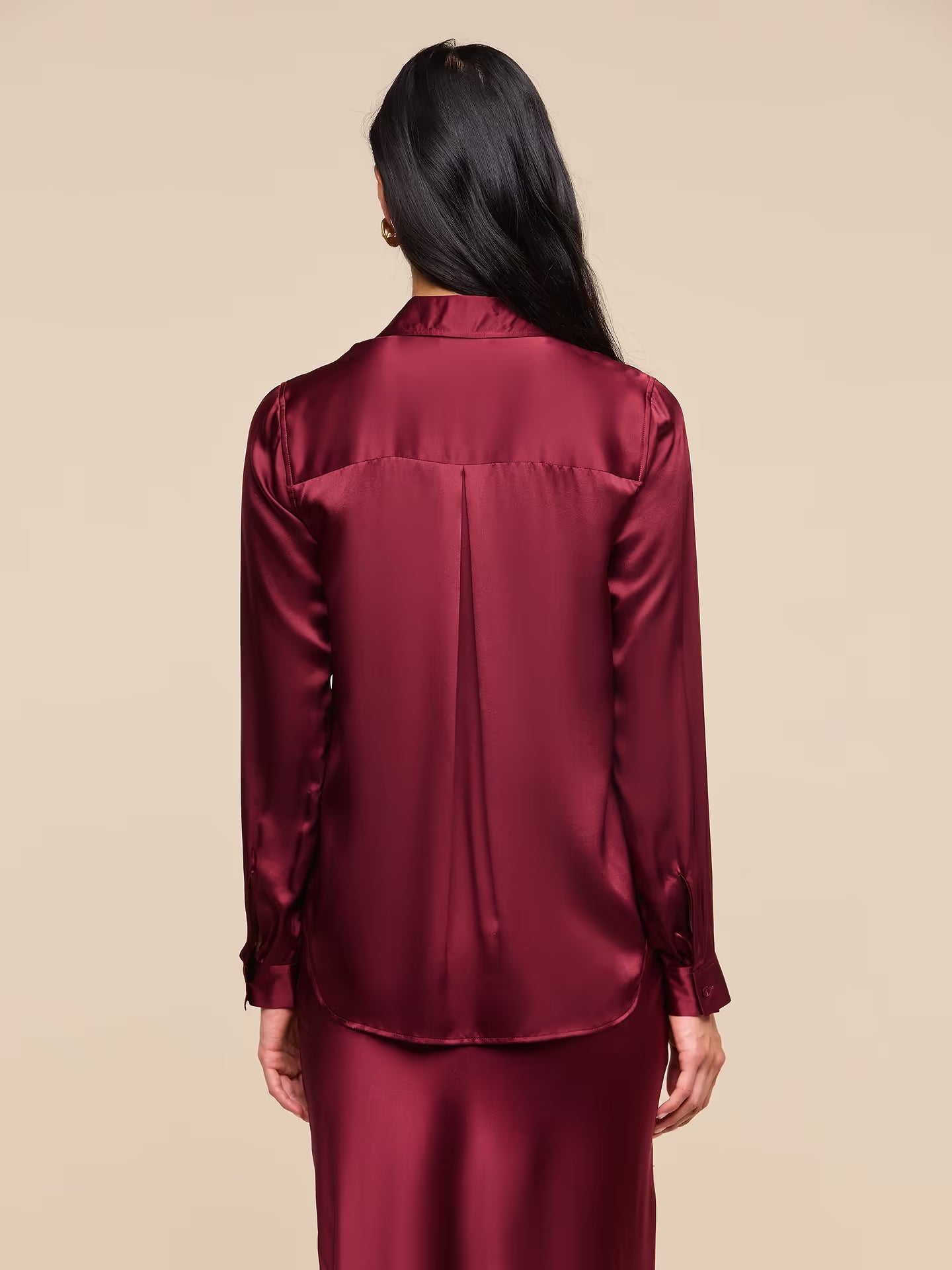 Tyler Silk Blouse - Merlot Red