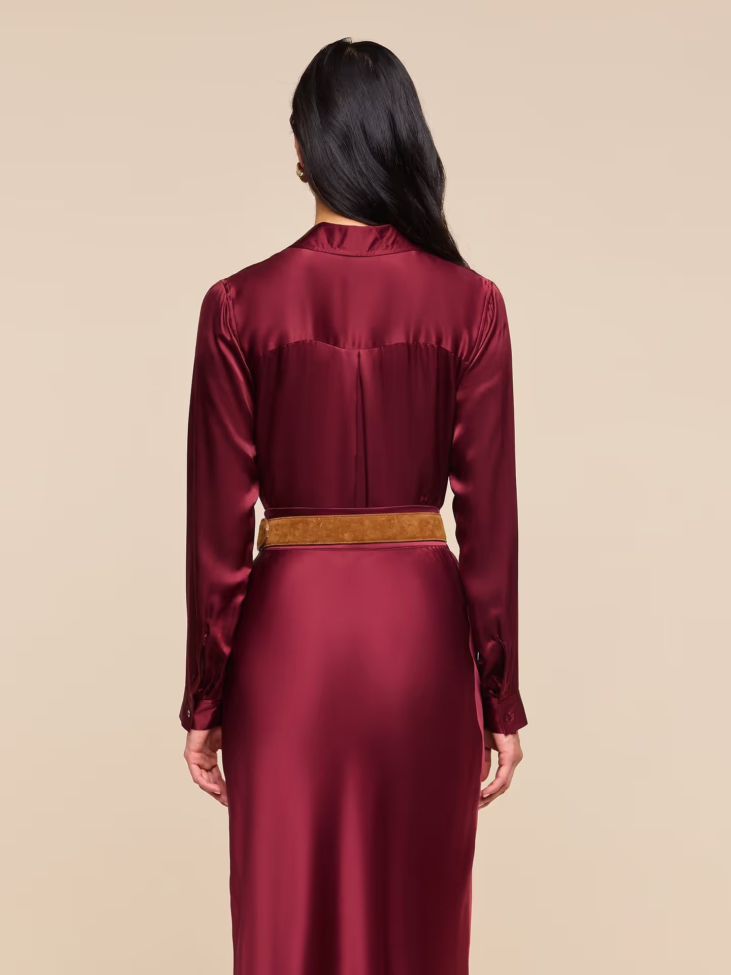 Tyler Silk Blouse - Merlot Red