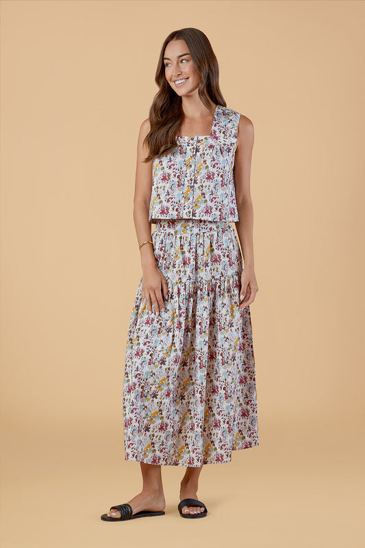 Quinn Skirt - Aqueous Petals