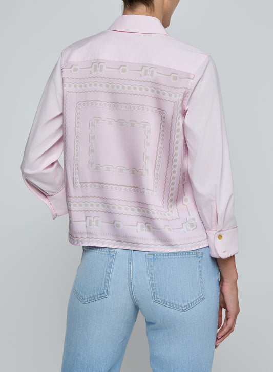 Fawn Piping Scarf Blouse - Pale Cameo