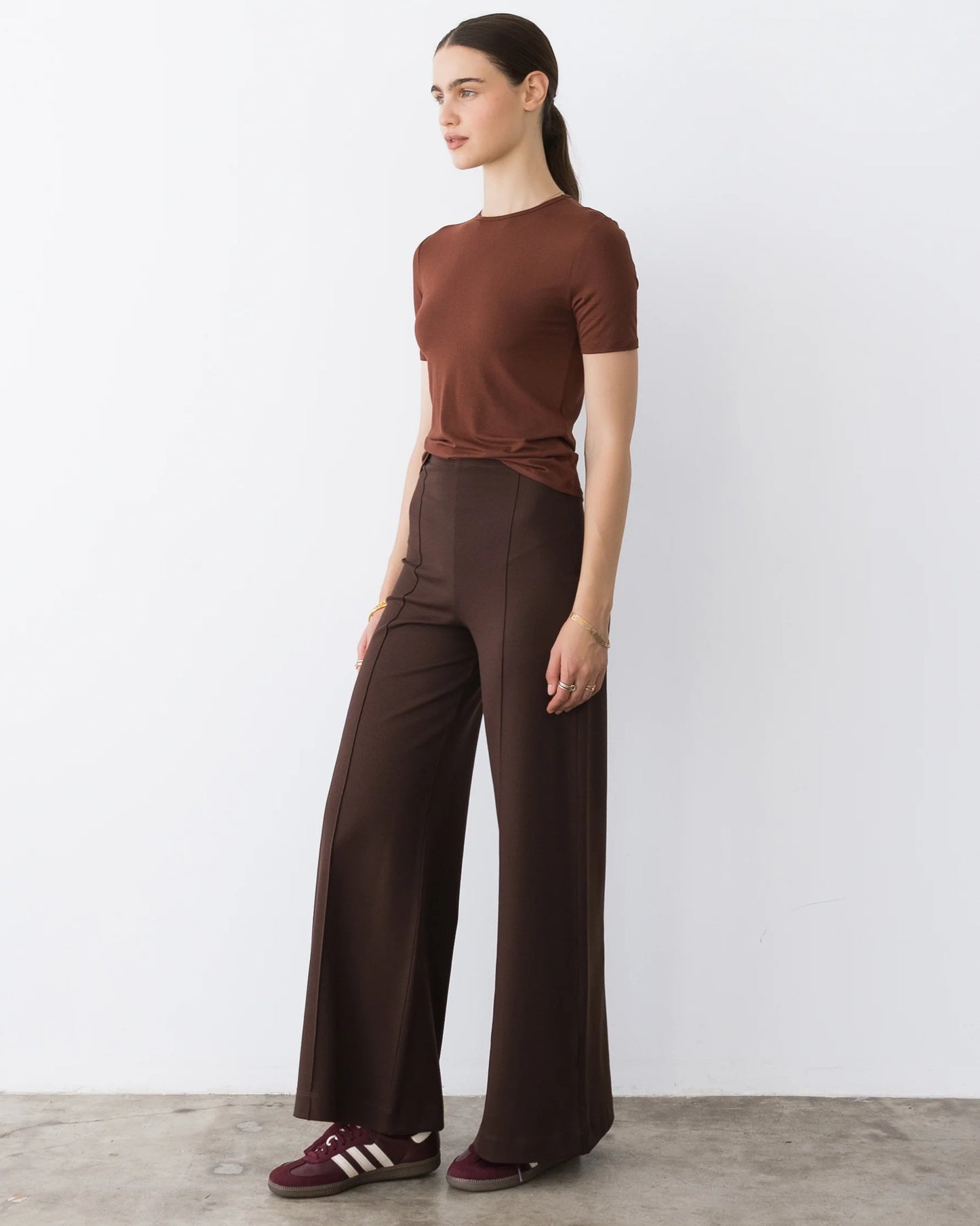 Modal Fitted T-Shirt - Cocoa