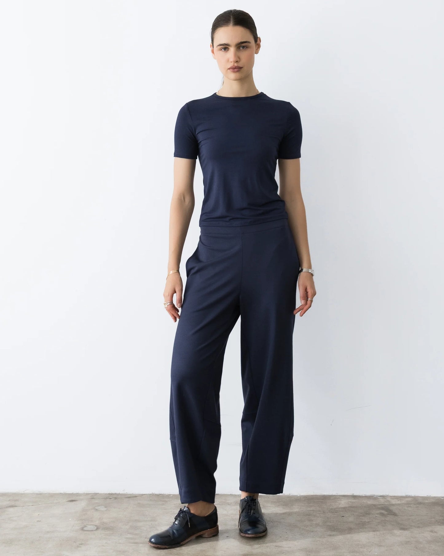 Ponte Knit Barrel Pant