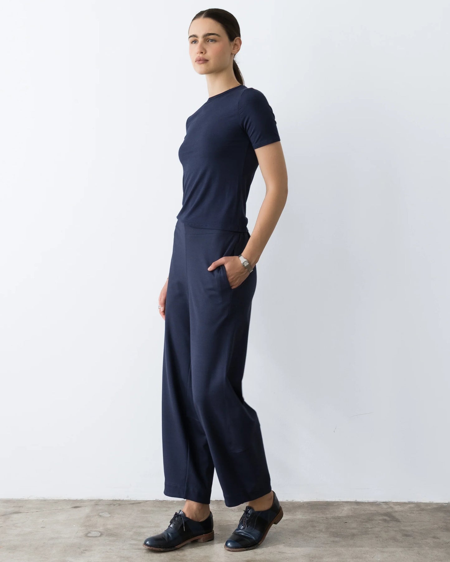 Ponte Knit Barrel Pant