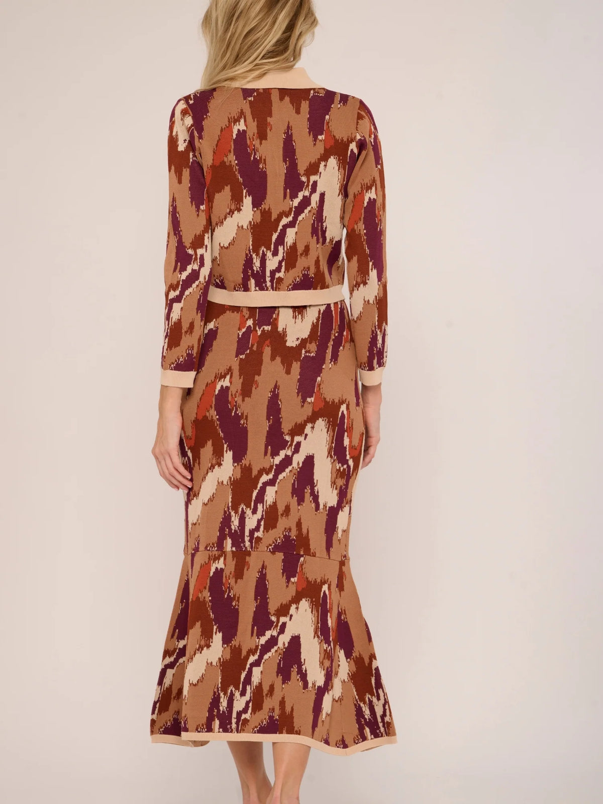 Hattie Cardigan - Amber Brush Print