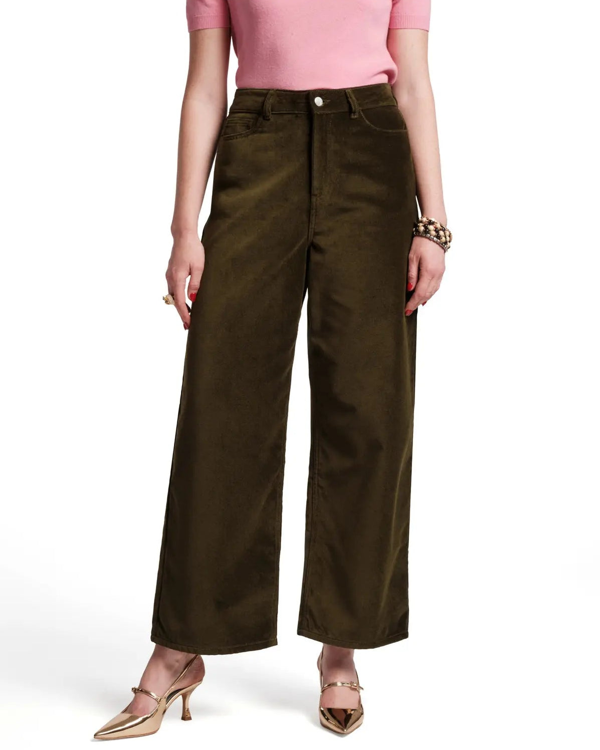 Ace Velvet Pant - Olive