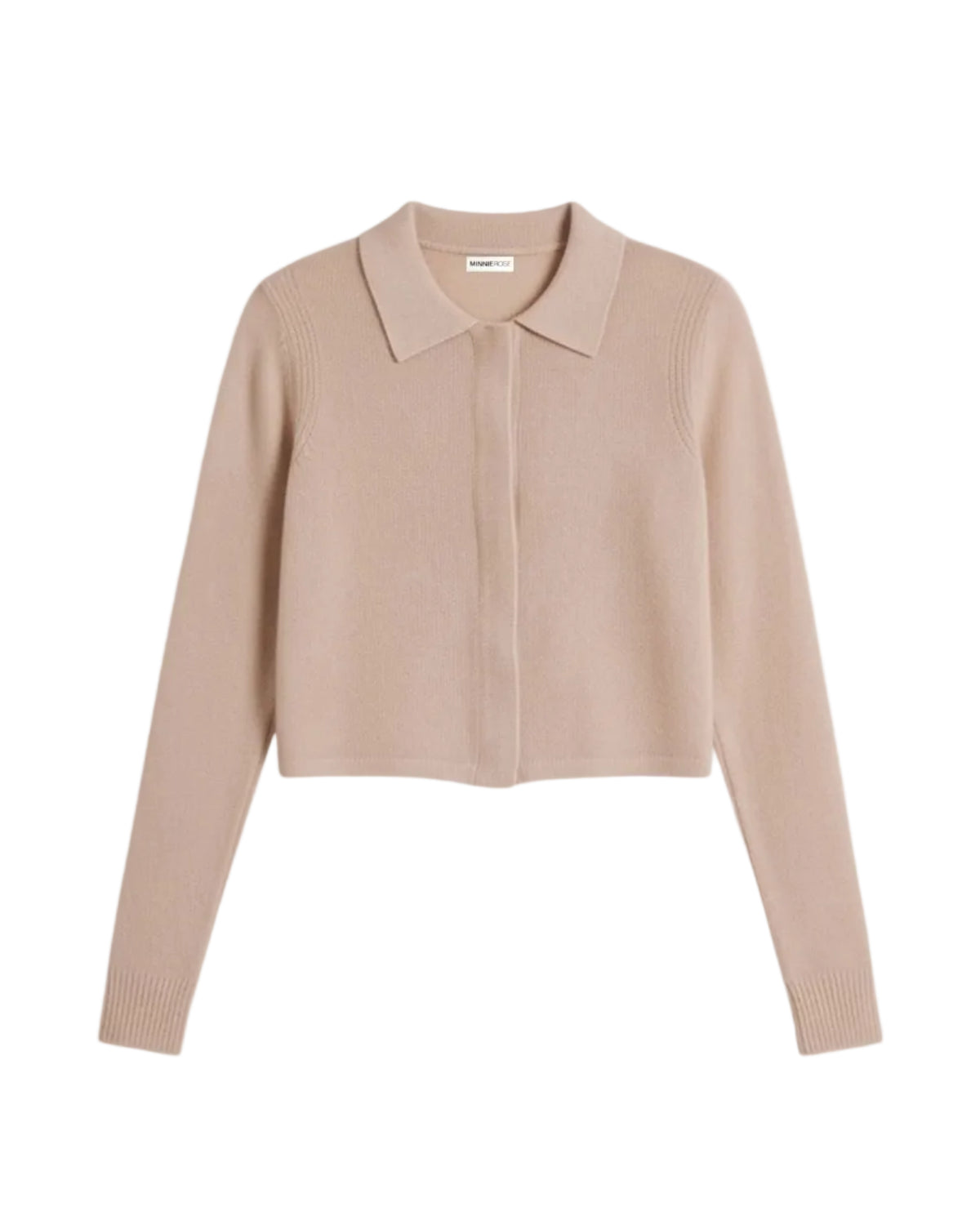 Cashmere Cropped Collared Cardigan - Brown Sugar