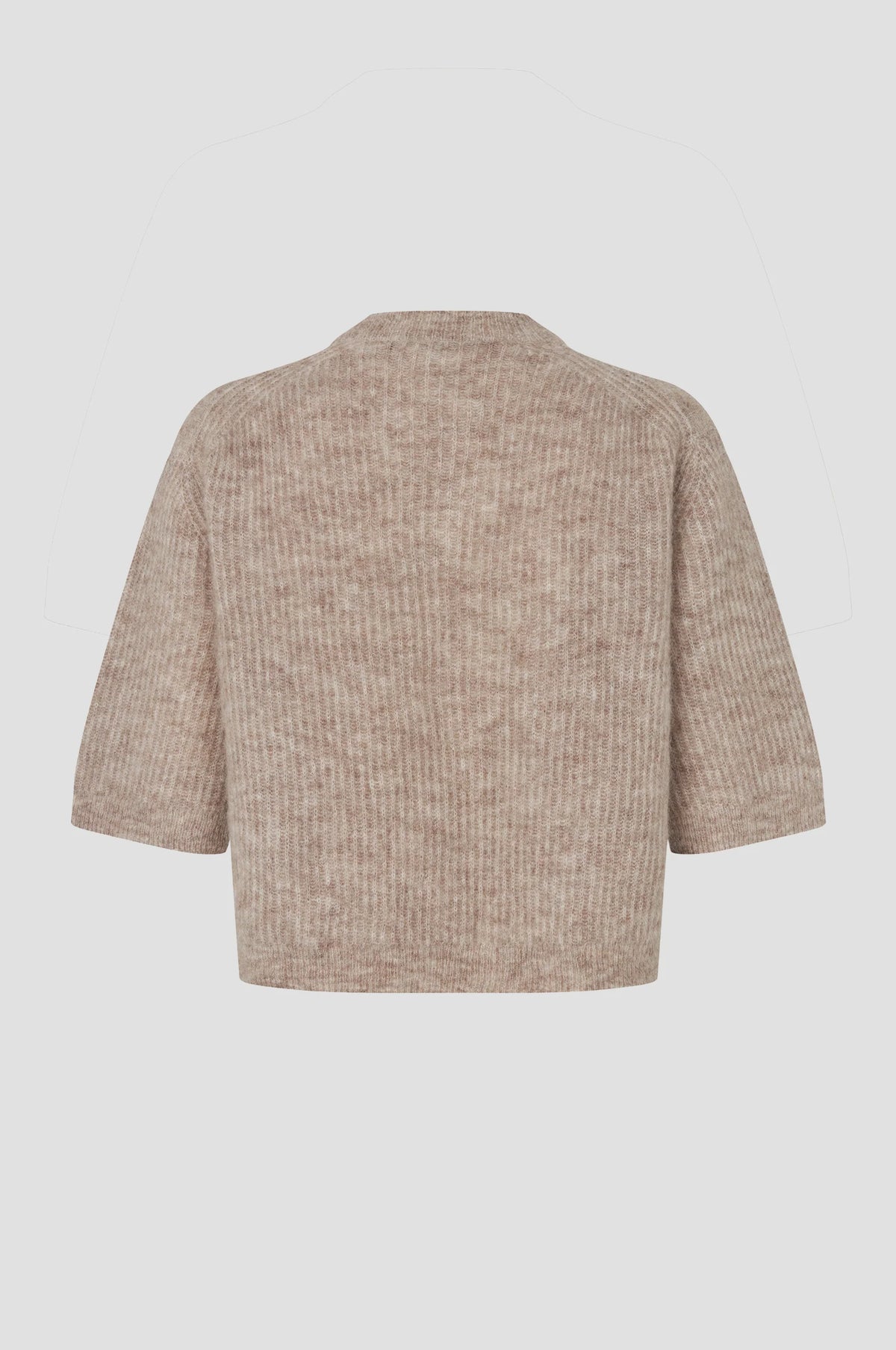 Andrea Knit Rib Cardigan - Light Beige