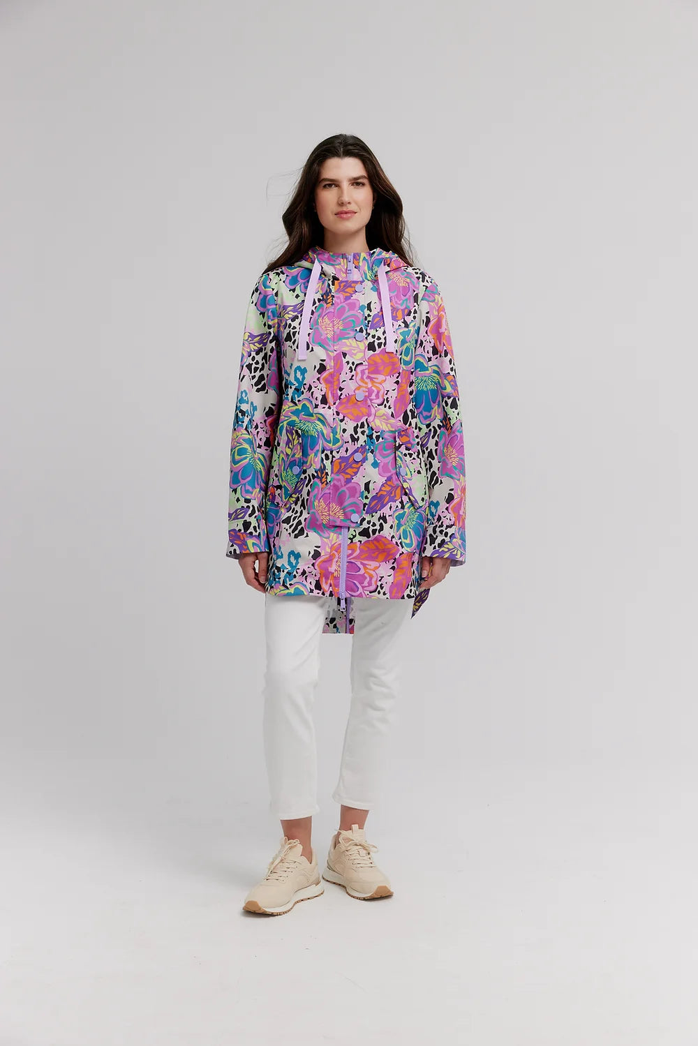 Electric Floral Rain Coat