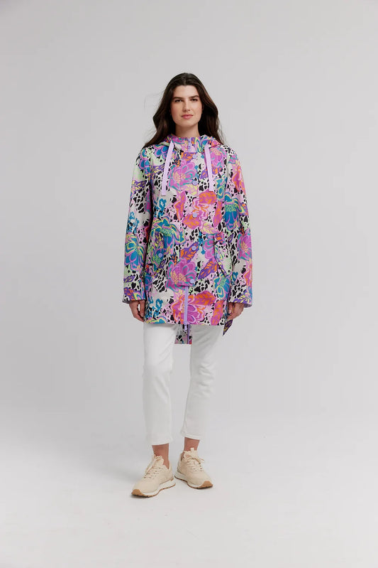 Electric Floral Rain Coat