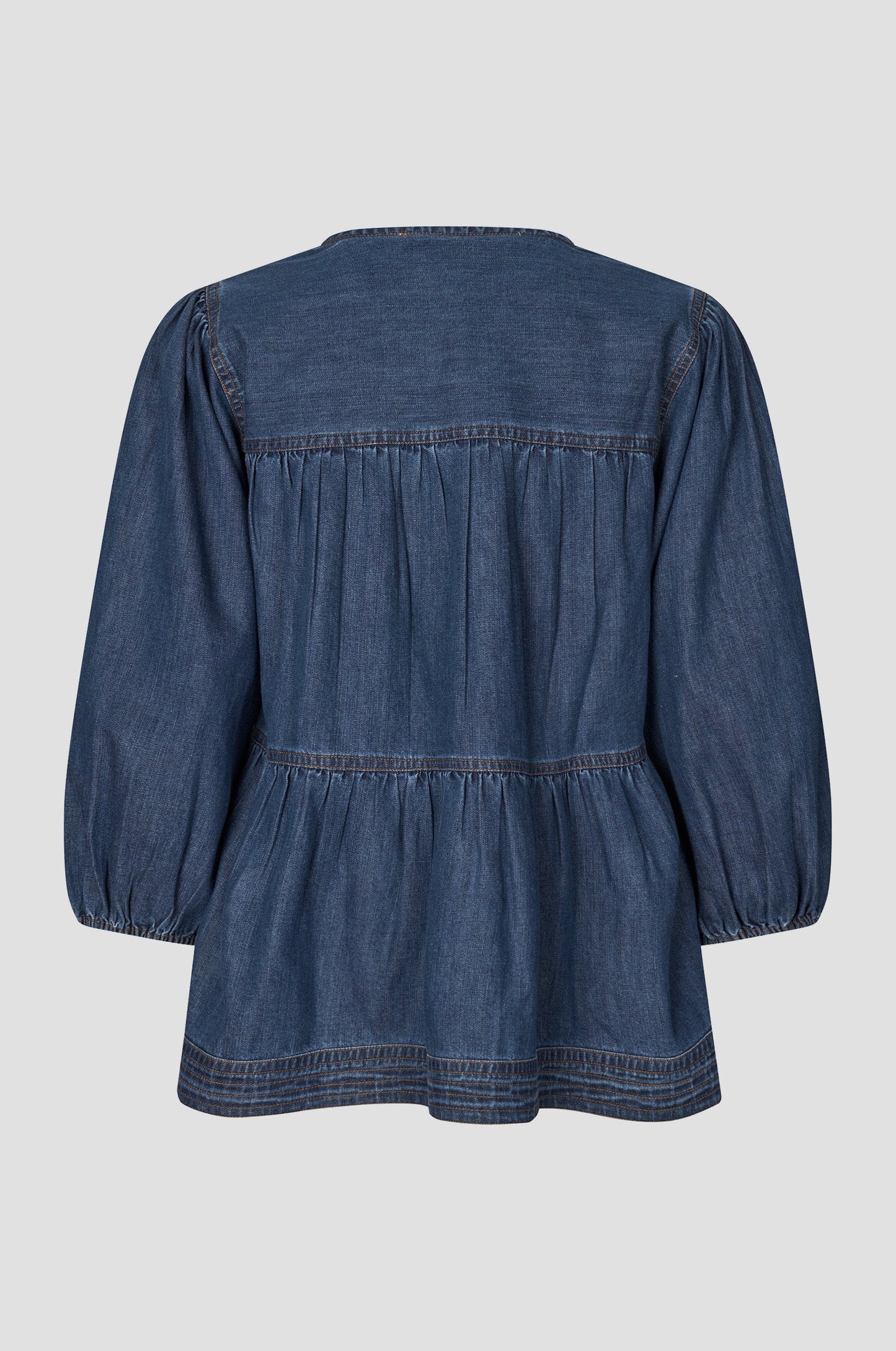 Evana Denim Blouse - Blue Denim