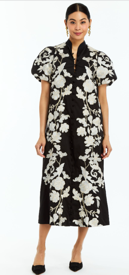 Elliana Midi Dress - Black