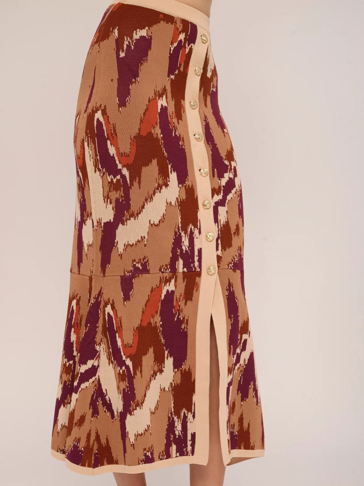Mel Knit Skirt - Amber Brush Print