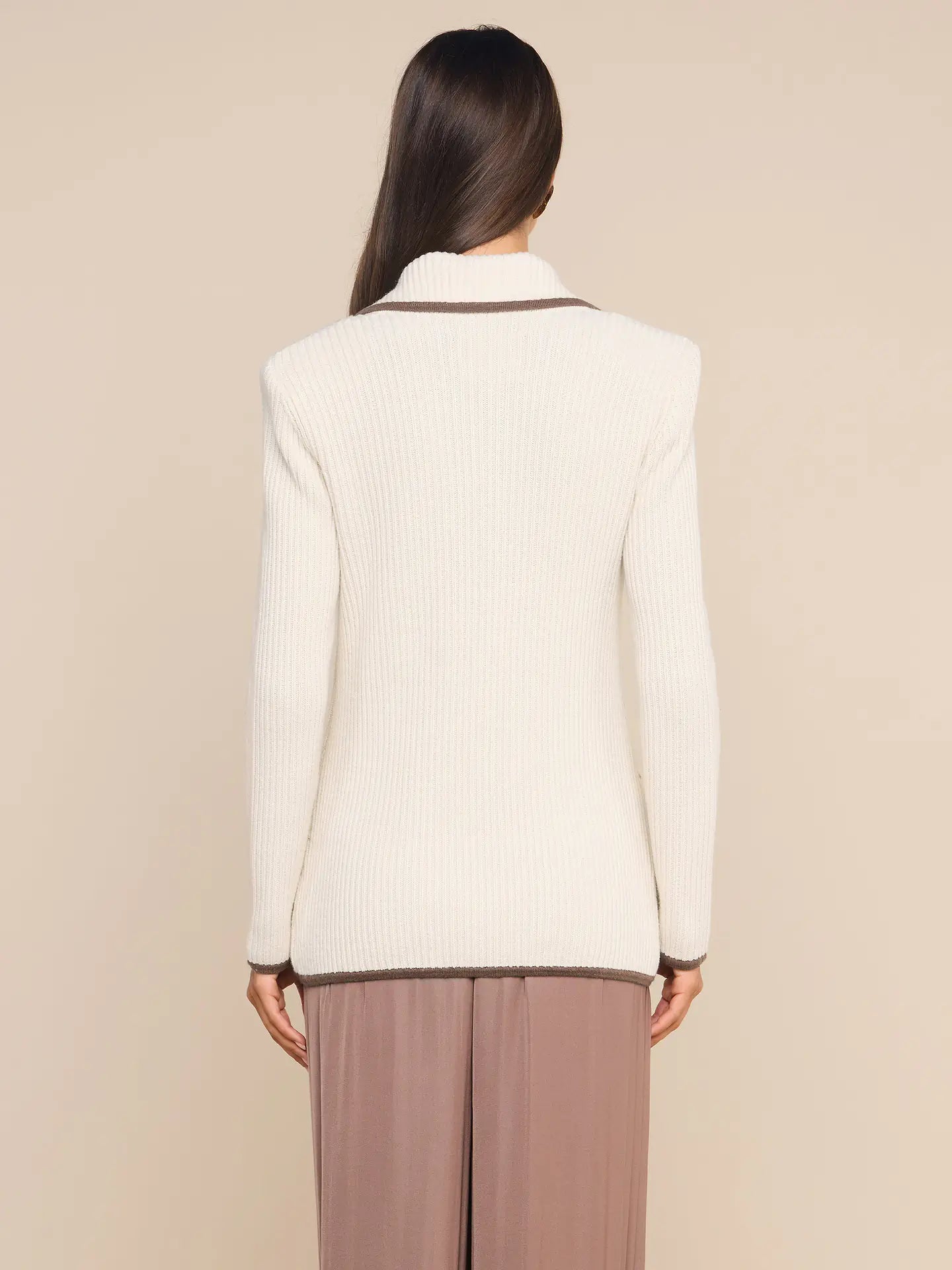Ranch Knit Blazer - Ivory/Dark Cappucino