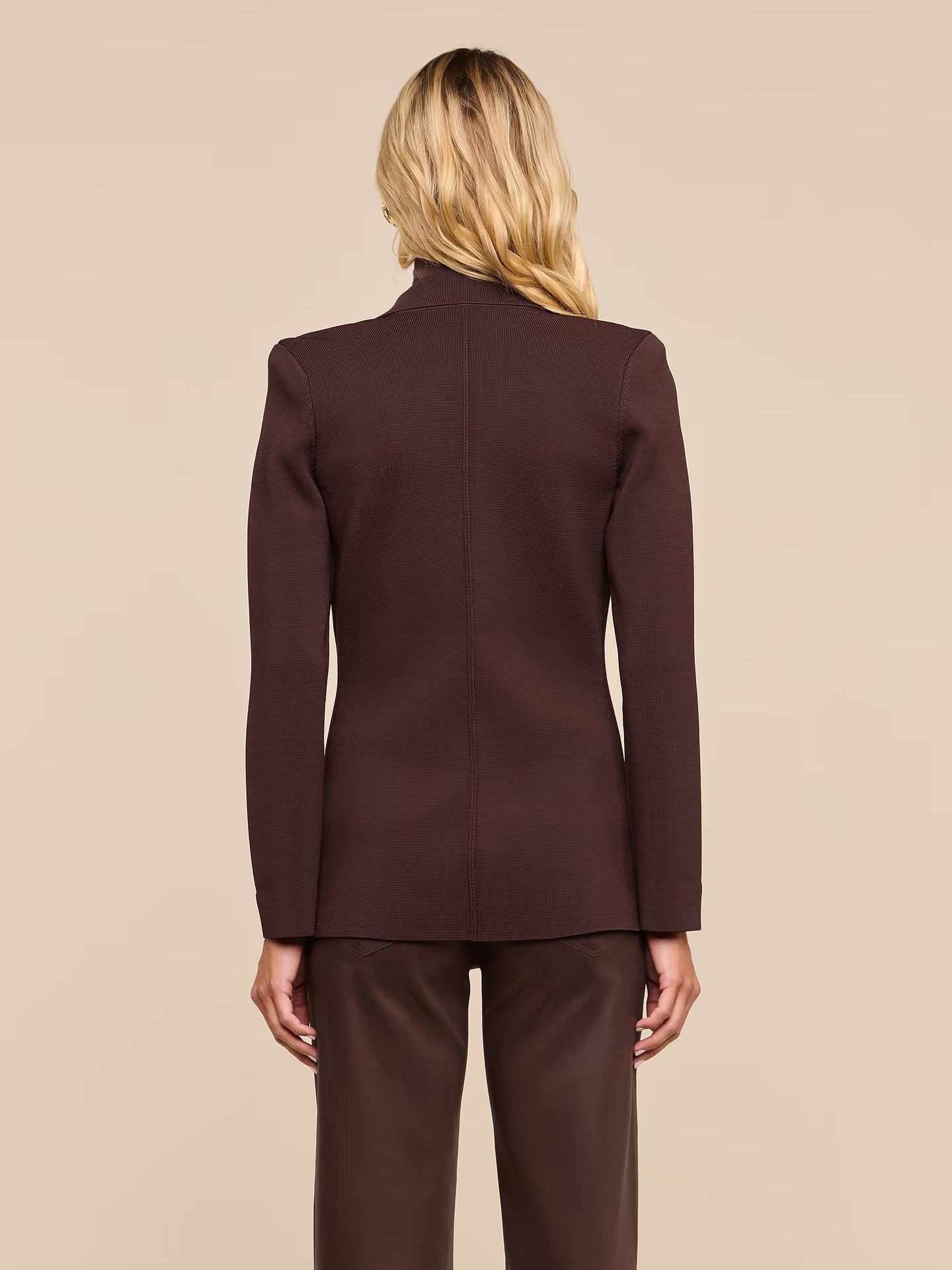 Amelia Knit Blazer - Dark Java/Gold