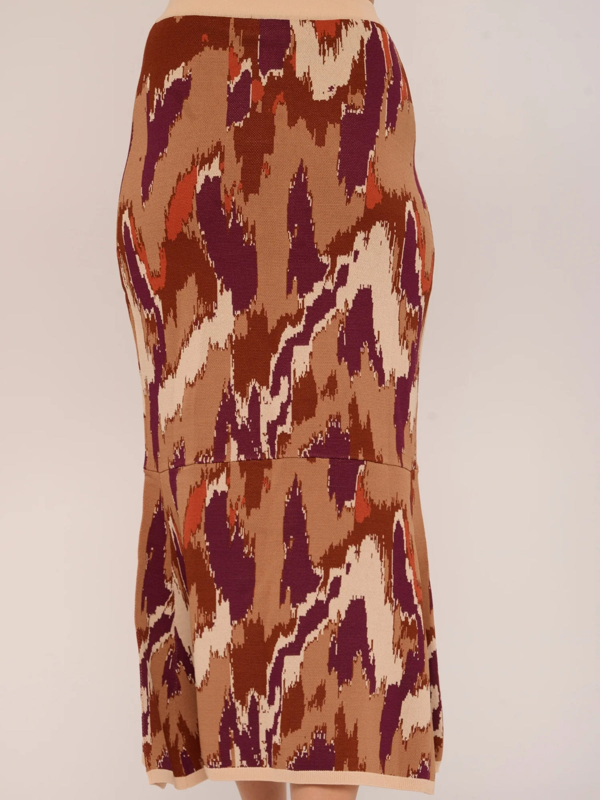 Mel Knit Skirt - Amber Brush Print