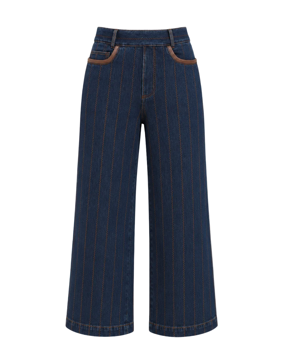 Landon Embroidered Wide Leg Denim - Indigo