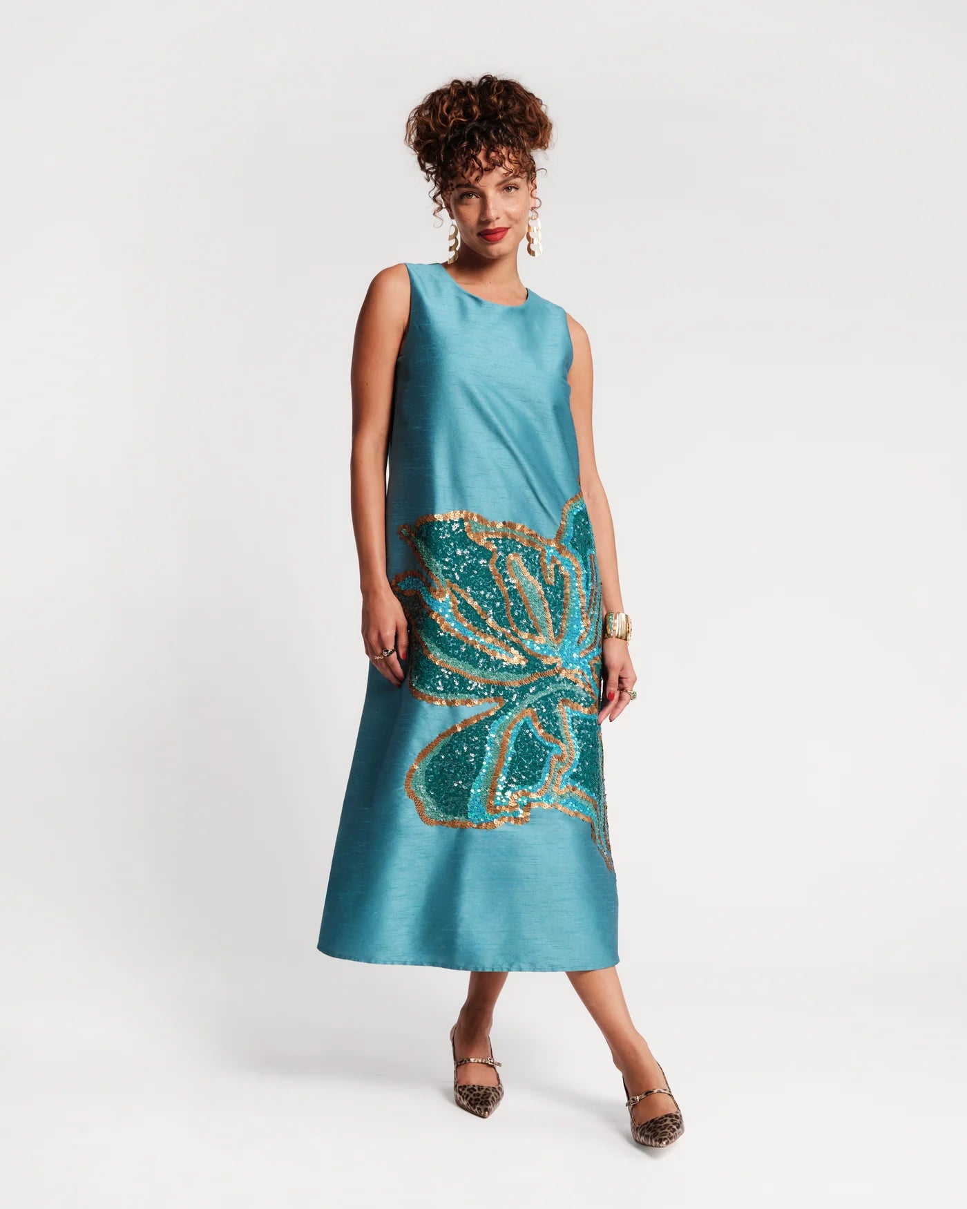 Alice Midi Dress - Teal
