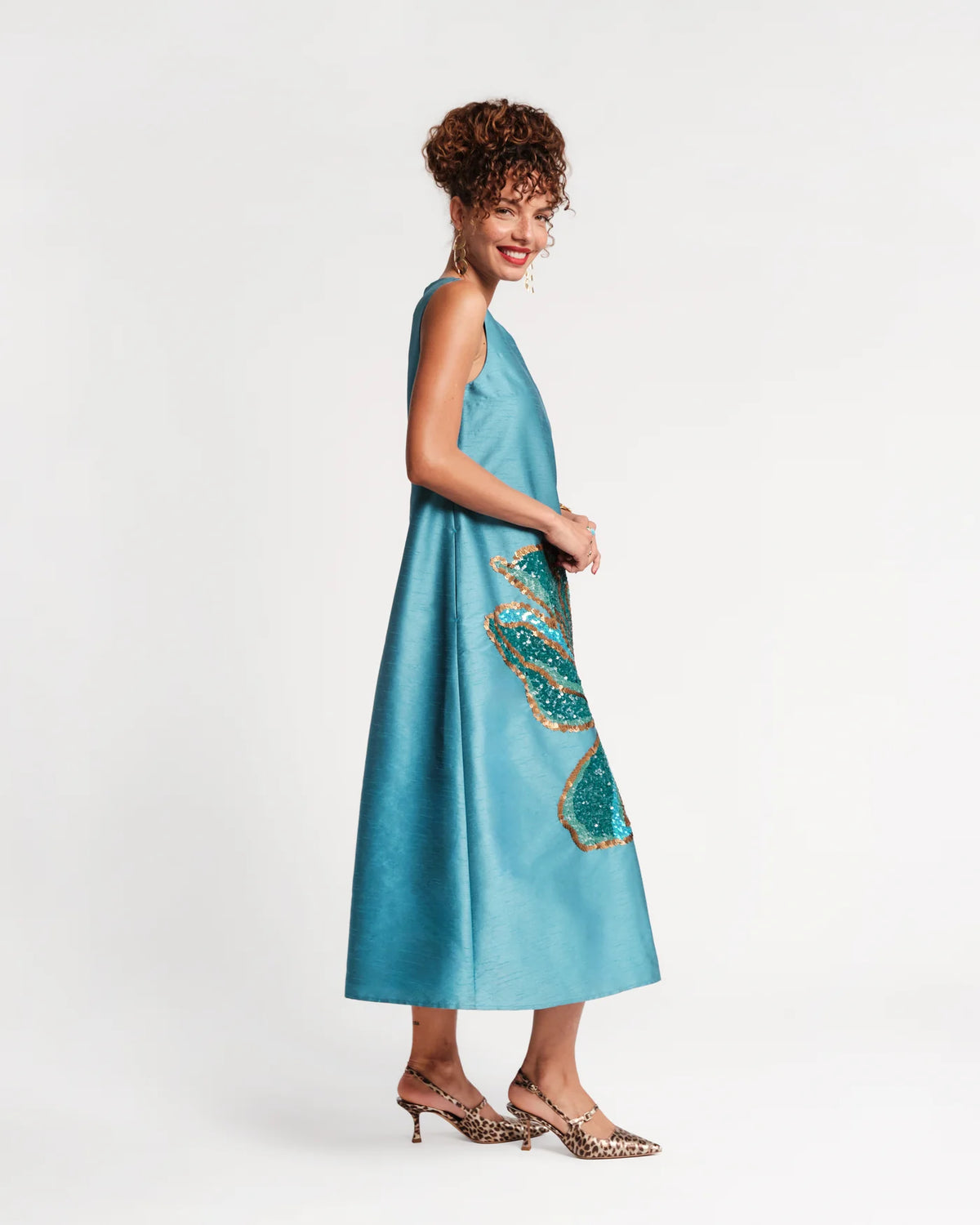 Alice Midi Dress - Teal