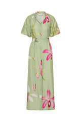 Emelia Dress - Pistachio Petals