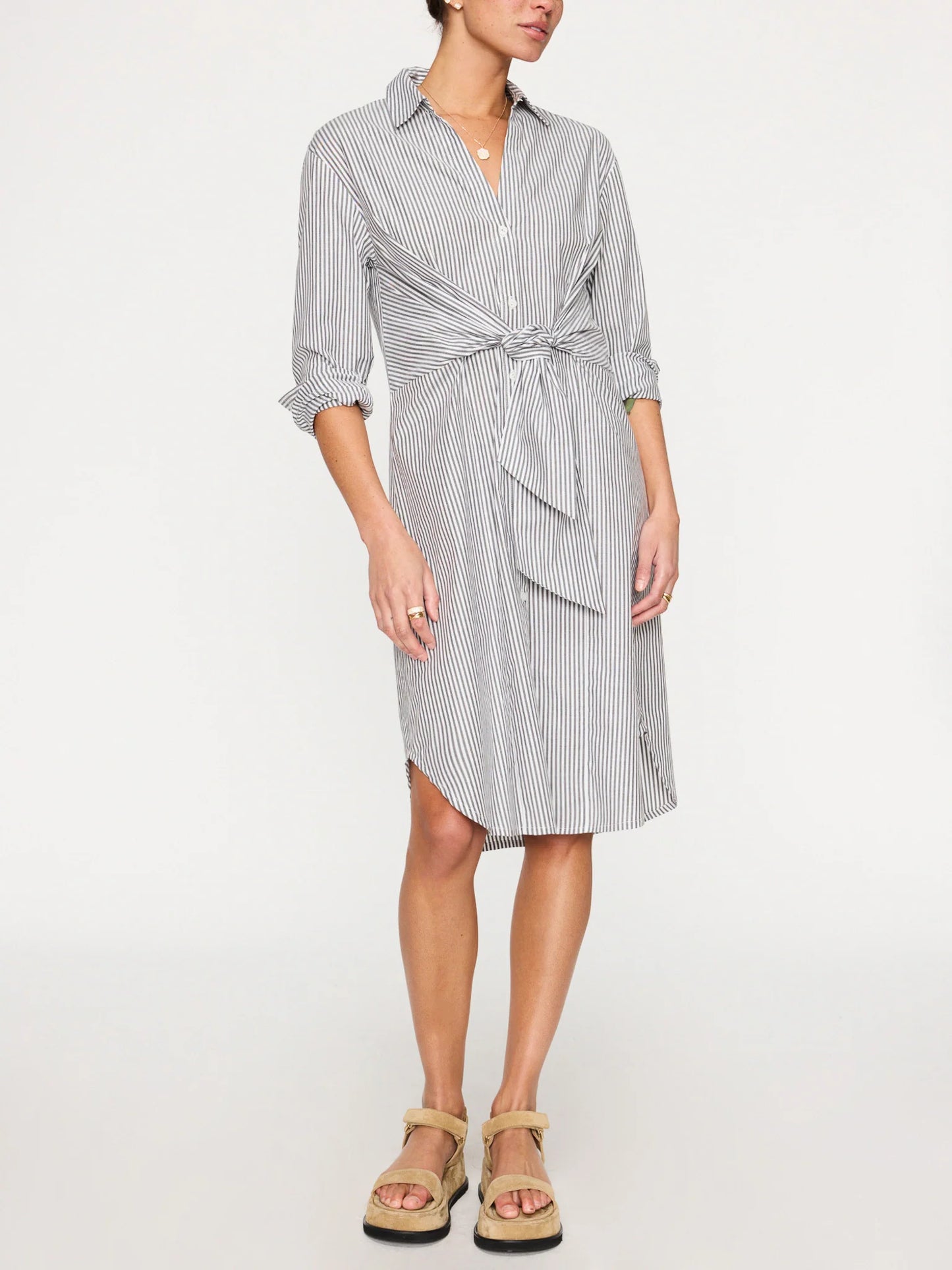 Ashland Stripe Dress - Fraser Grey