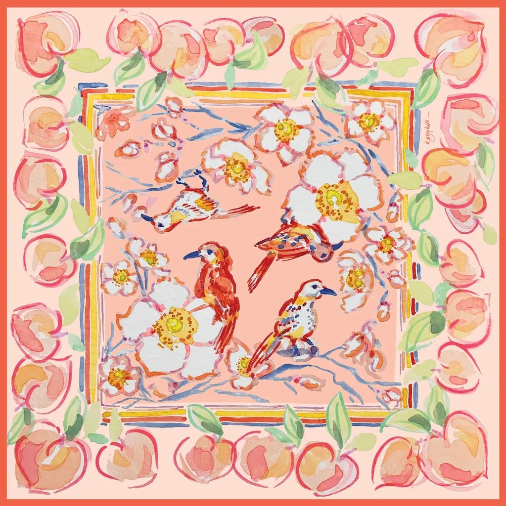 Georgia Peach Silk Scarf