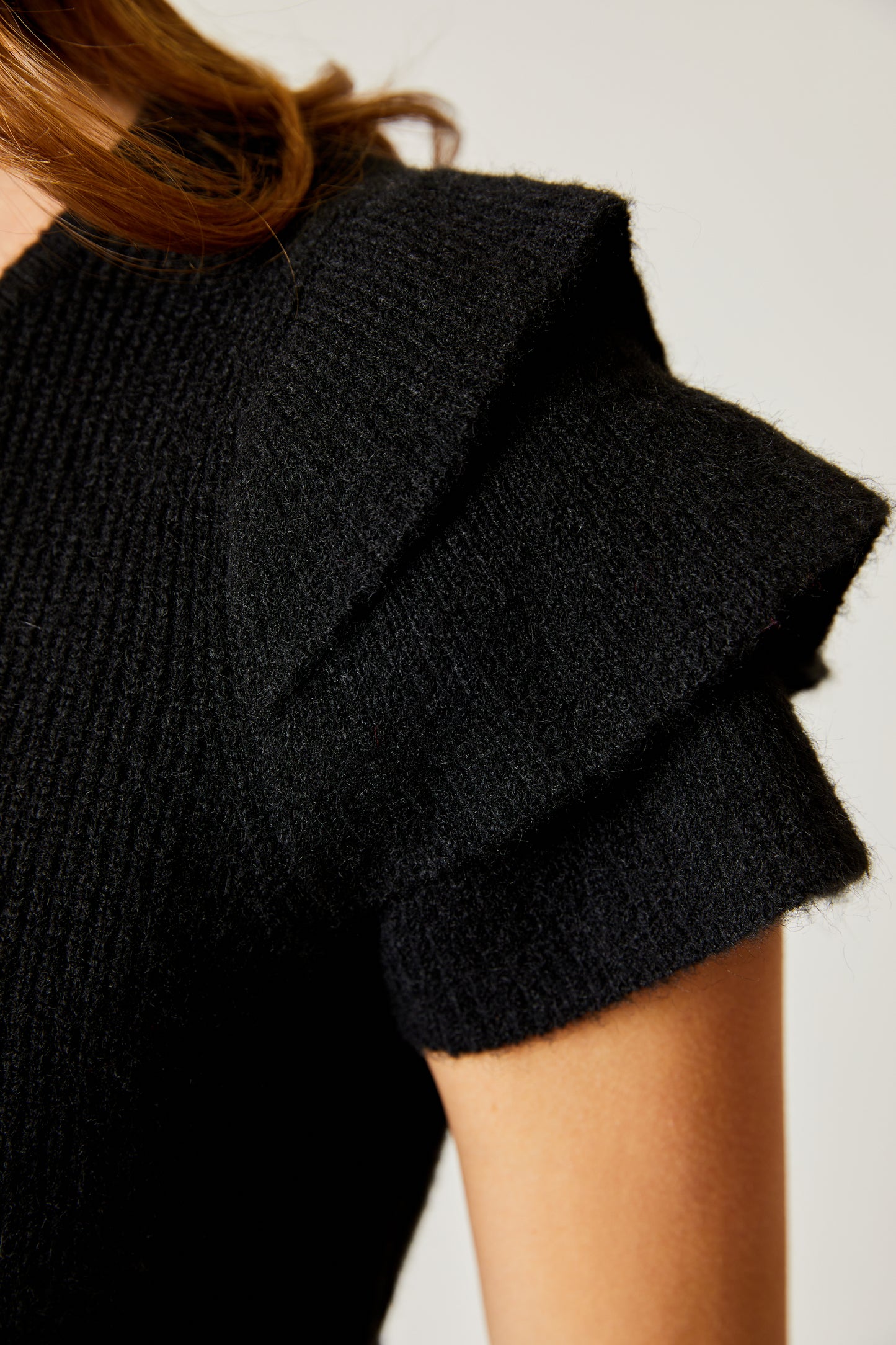 Tiered Sleeve Sweater - Black