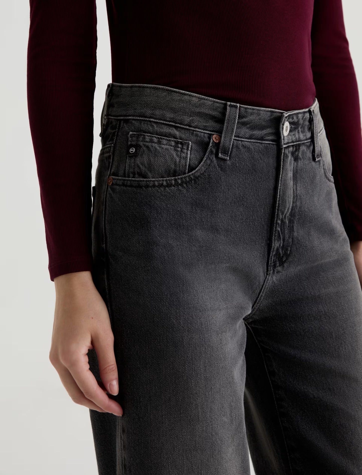 Saige Mid-Rise Wide Leg Crop - Overnight