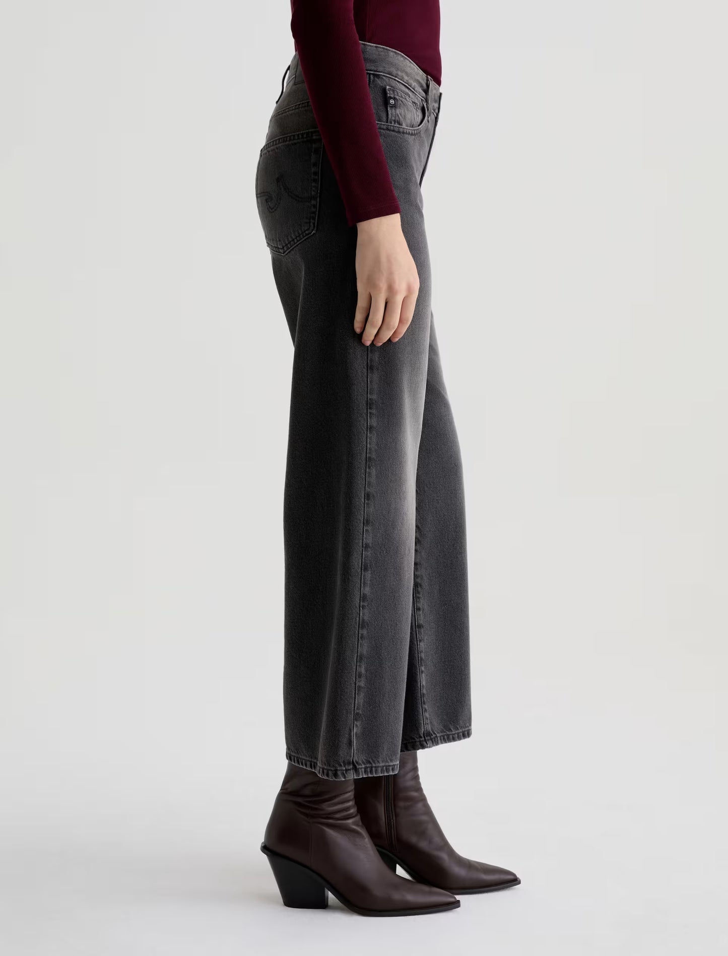 Saige Mid-Rise Wide Leg Crop - Overnight