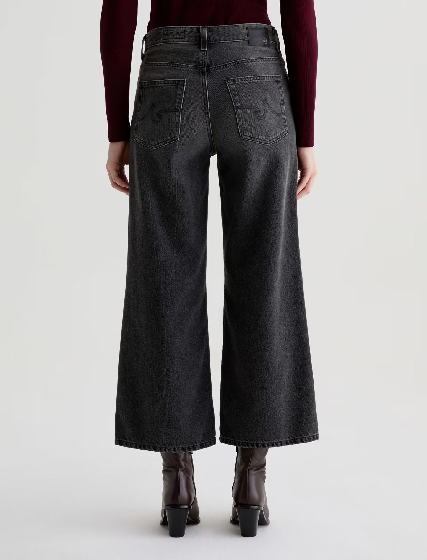 Saige Mid-Rise Wide Leg Crop - Overnight