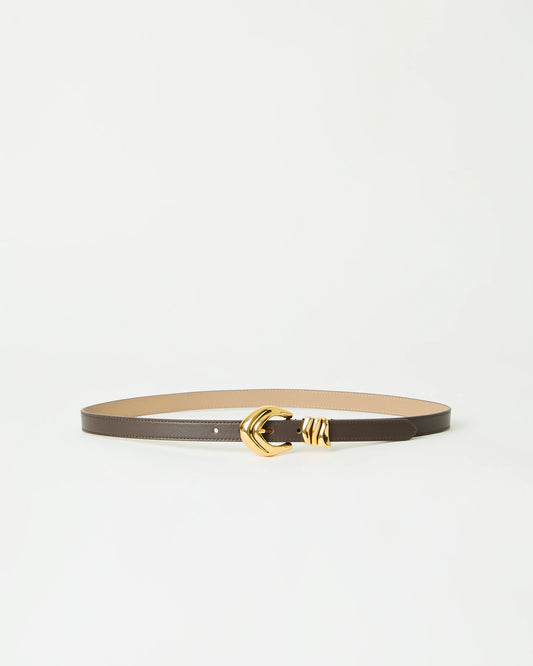 Cassian Mini Leather Belt - Chocolate Gold